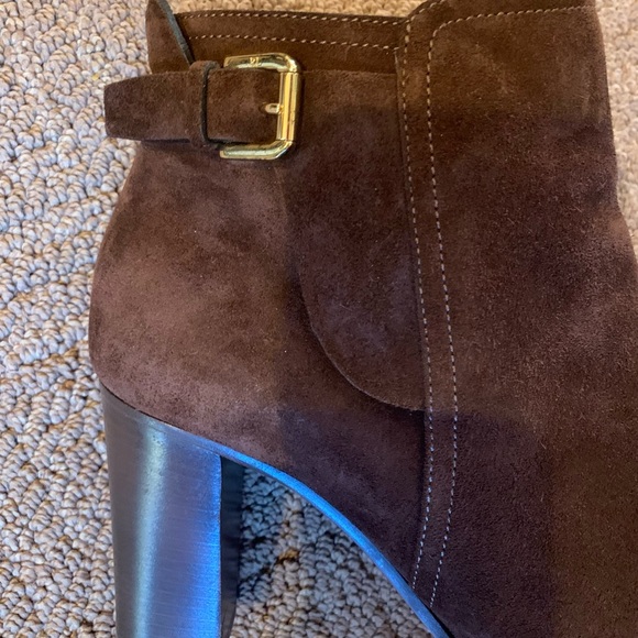 RALPH LAUREN PURPLE LABEL MENDEL BELTED SUEDE ANKLE BOOTS...